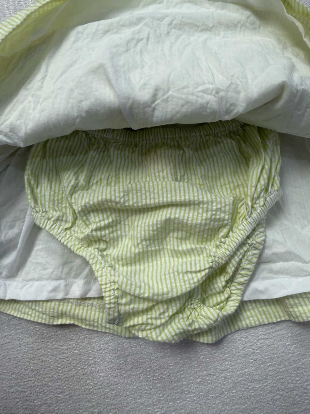 Janie & Jack Light Green & White Striped SunDress w/bloomers 100% Cotton - Picture 6 of 6